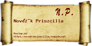 Novák Priszcilla névjegykártya